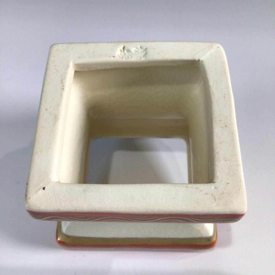 Ｐ４４２　七種蓋置　『鳴滝窯　橋本城岳造』『交趾釉』　共箱　茶道具