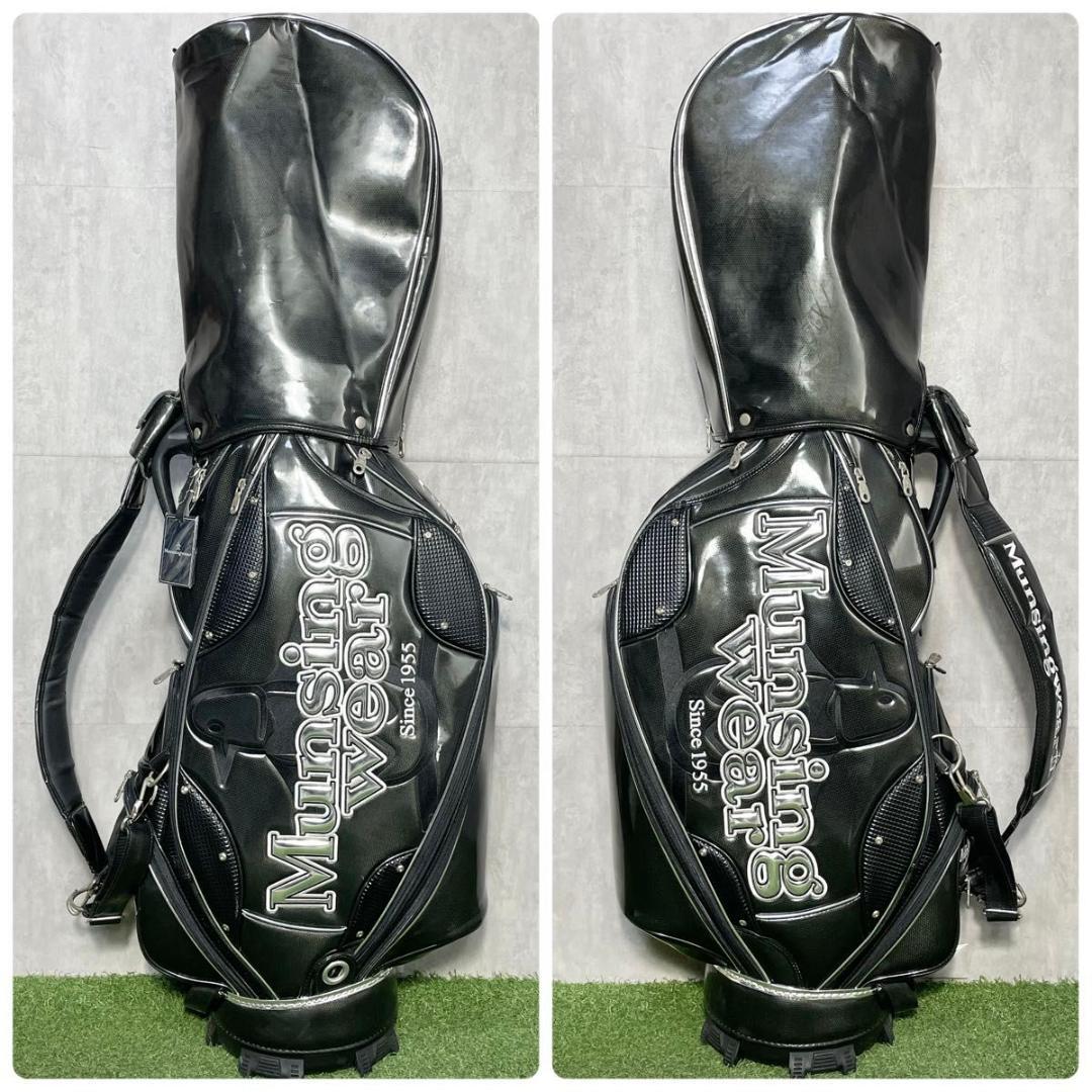 マンシングウェア キャディバッグ ゴルフバッグ エナメル 3点式 ツアーモデル