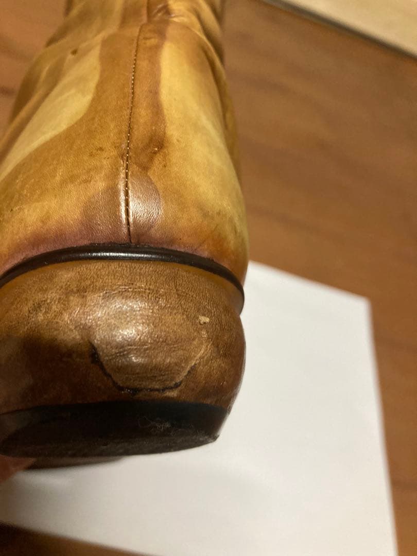 Pioneroピオネロ 手描きロングブーツ ブラウン　25cm 一点もの