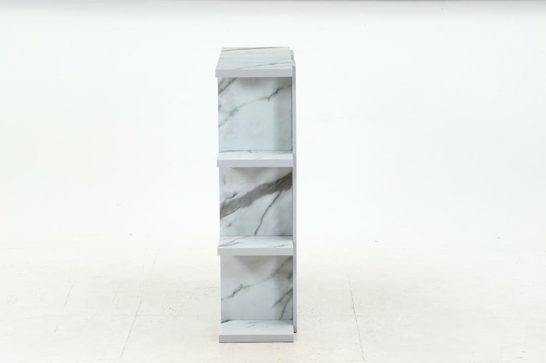 オープンシェルフ４段　大理石柄　幅90ｃｍ×奥行31ｃｍ×高さ108.5ｃｍ