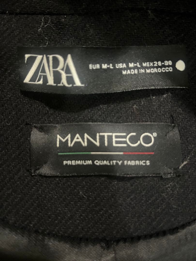 ウールコートZW COLLECTION オーバーサイズ ショートコート　黒　ＭＬ