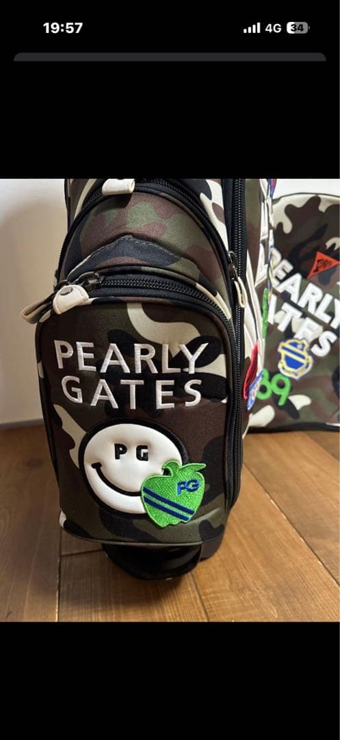 パーリーゲイツ スタンド式　キャディバッグ　ワッペンカモ