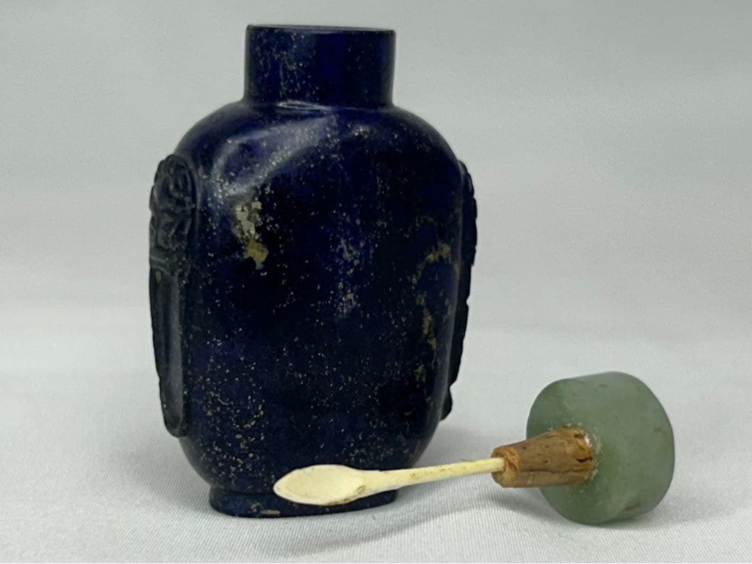 中国美術　清　鼻煙壺　小瓶　青金石　古道具　時代物