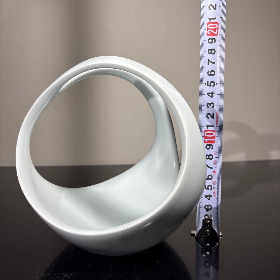 真作　人間国宝　前田昭博　白瓷手付鉢