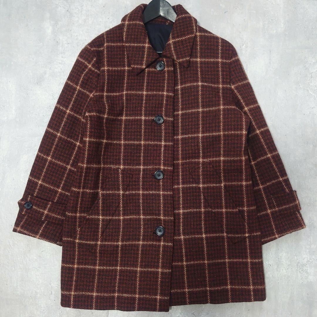 マーガレットハウエル ハリスツイード チェック ウールコート サイズ2