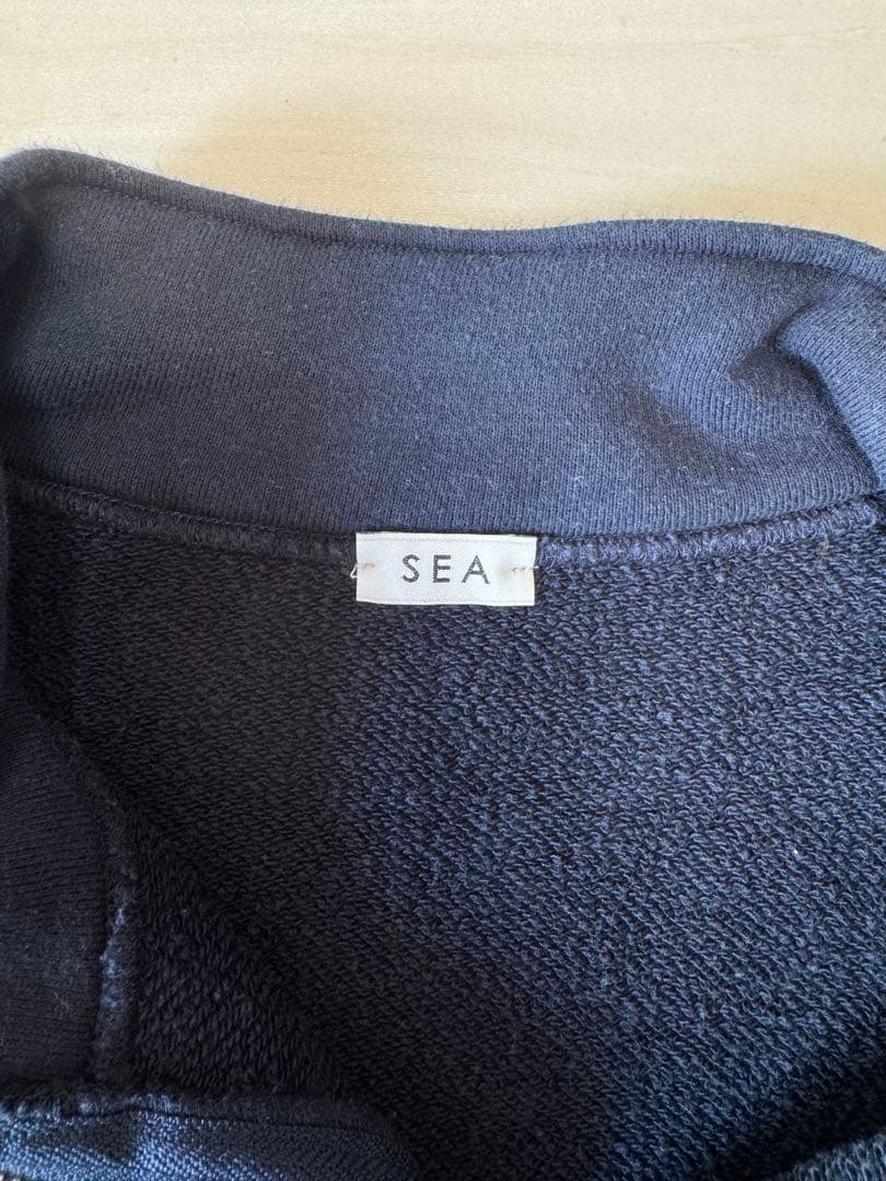 SEA ハーフジップスウェットプルオーバー ネイビー