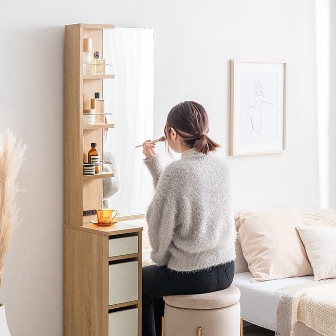 【新品】Elena 収納付姿見ドレッサー