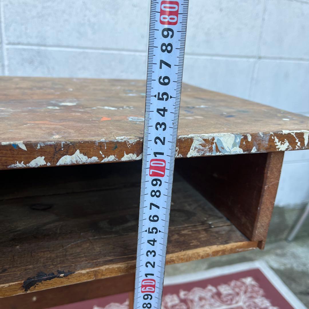 古家具アンティーク品◾️昔の古い木製机 サイドテーブル ディスプレイ台