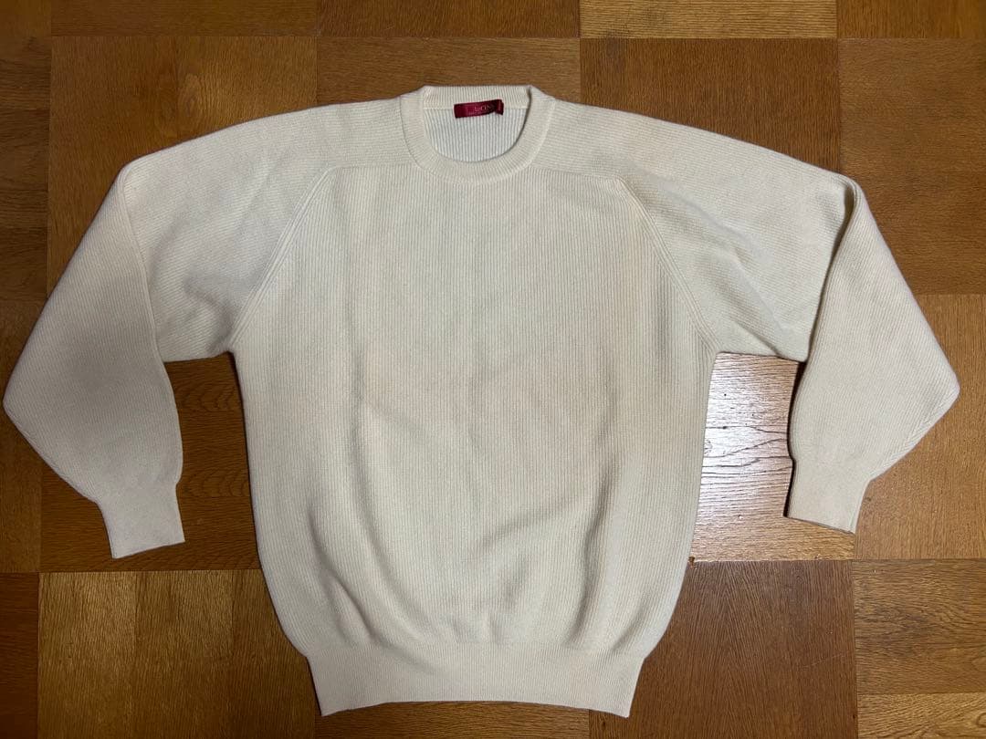 【美品】le cent レセント LeCENT 林田 カシミヤセーター オフ白L