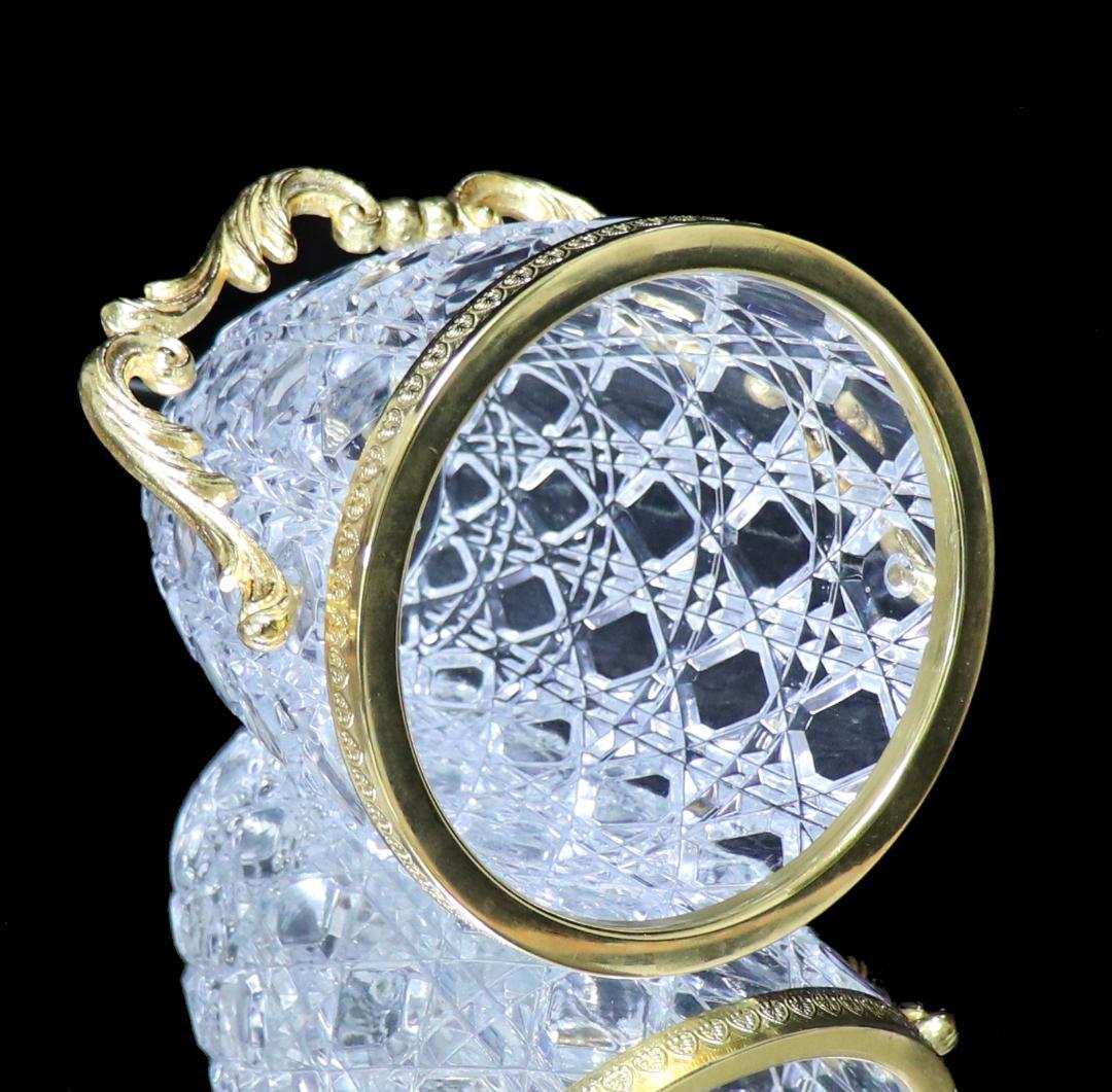 オールド・バカラ 珍品 上級作品 ブロンズ装飾 ゴールド アイスペール 氷入れ