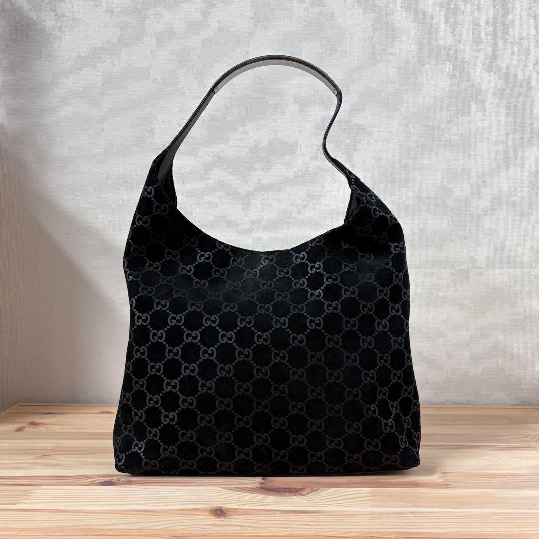 極美　GUCCI グッチ　メタルハンドル　GG柄　ホーボー　ワンショルダーバッグ