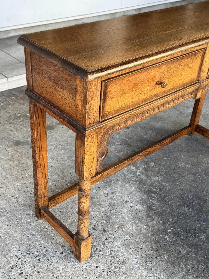 英国アンティークコンソールテーブル ホールテーブル 木製 オーク材 イギリス