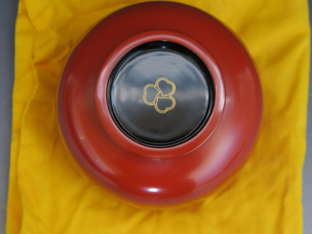 【輪島塗】粥椀 大向高州堂 塗師 富三 朱塗 高台黒塗 一客 天然木 栞 共箱