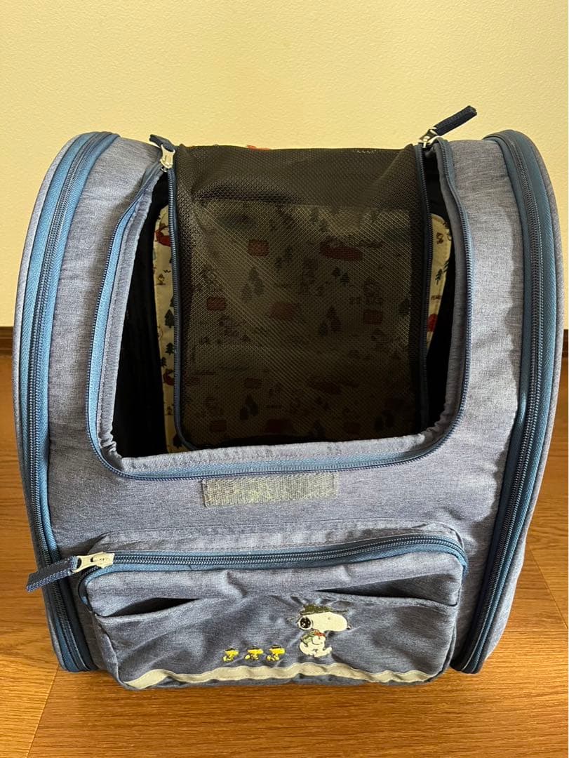 SNOOPY 折りたたみリュック型キャリーバッグ ネイビー