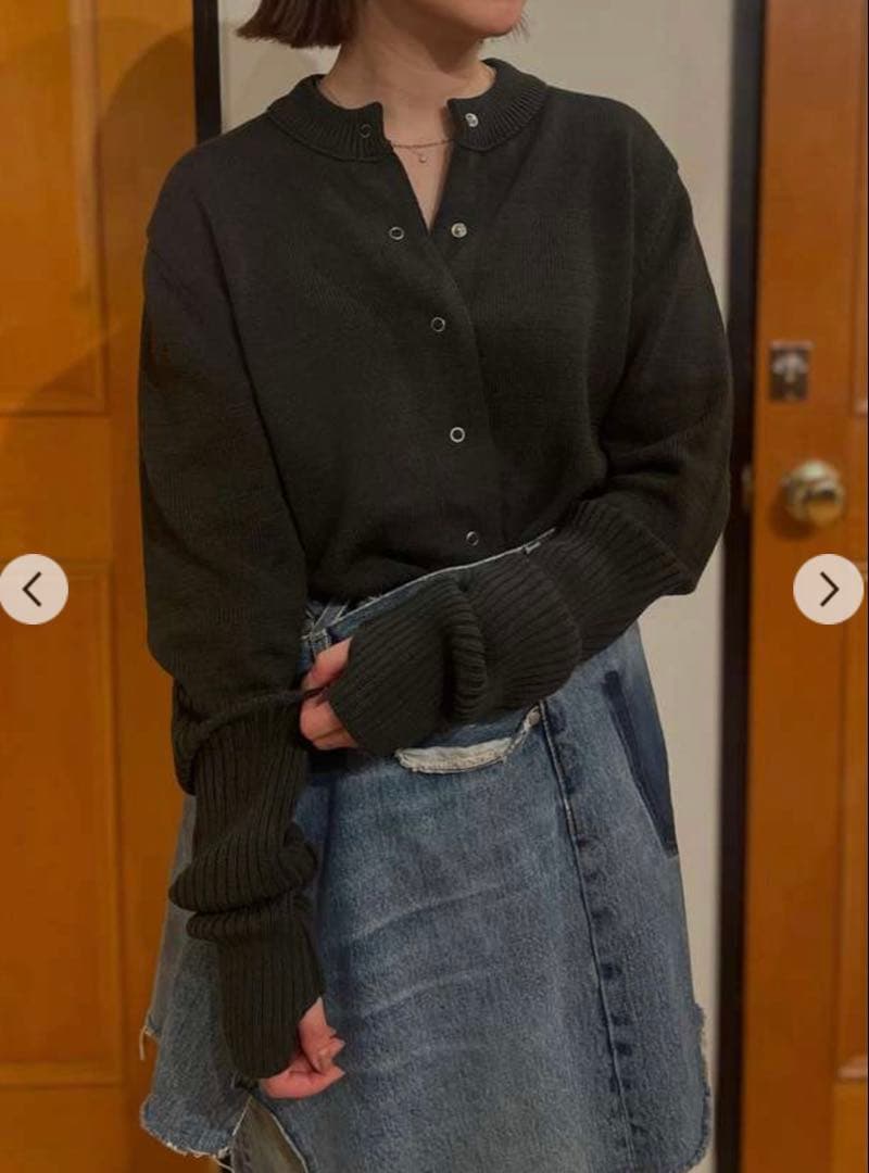 THE SHINZONE LONG RIB CARDIGAN ブラック