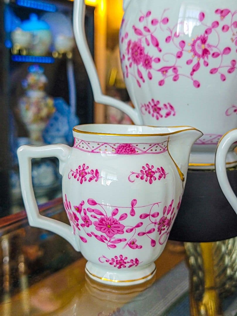 リモージュ Raynaud ピンク花柄 ティー3点セット 仏製