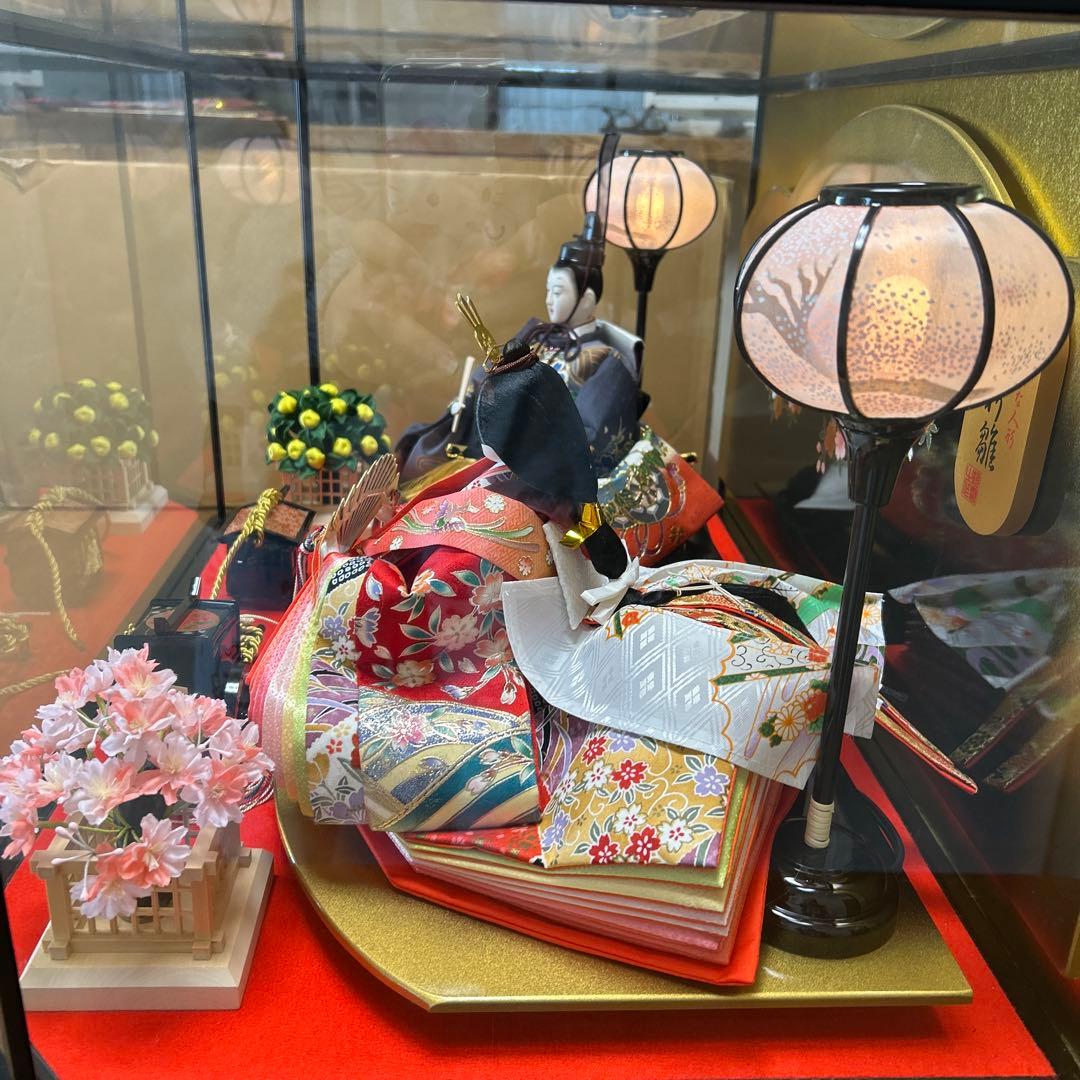 【極美品】　雛人形 親王飾り お内裏様 お雛様セット 被布付き　金彩雛　ひな祭り