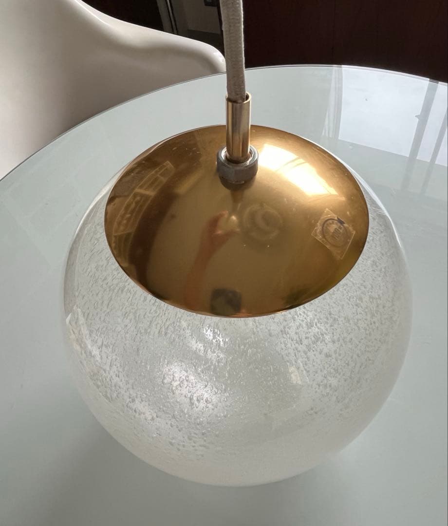 ヴィンテージ　ガラスボール　ペンダントランプ　ミッドセンチュリー　スペースエイジ