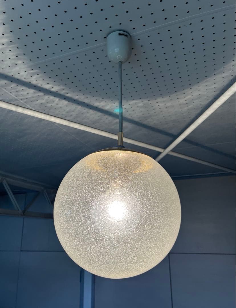 ヴィンテージ　ガラスボール　ペンダントランプ　ミッドセンチュリー　スペースエイジ