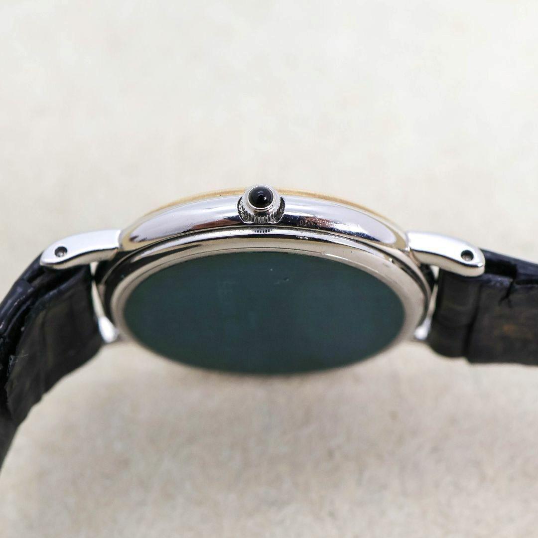 稼働 SEIKO CREDOR 腕時計 18Kベゼル 新品電池 レザー 577