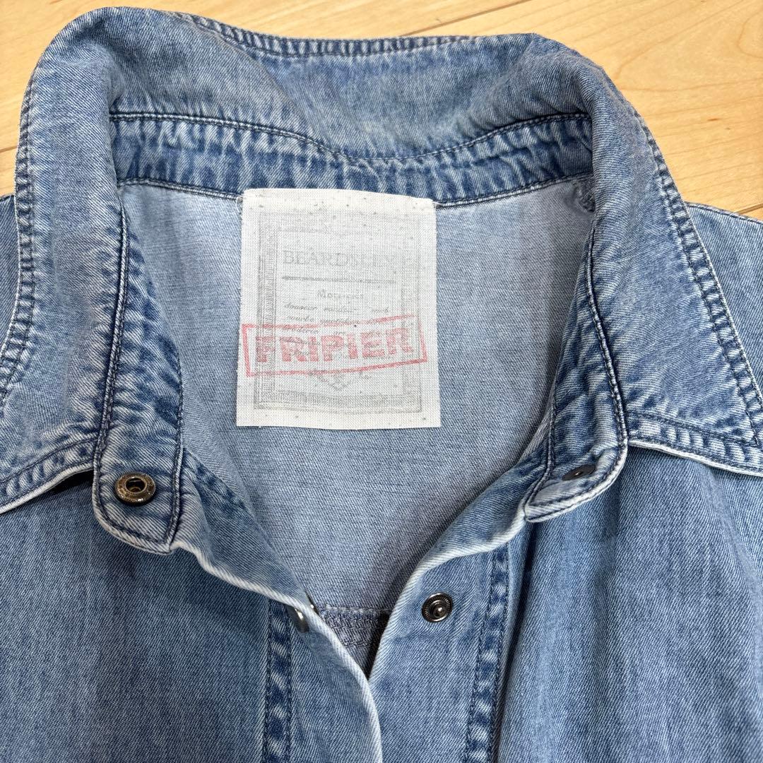 美品BEARDSLEYビアズリーFRIPIER ライトデニム　ダンガリー　シャツ