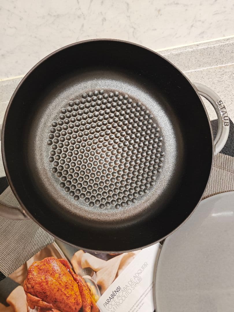 美品ストウブ ニダベイユ ソテーパン 24cm グレー