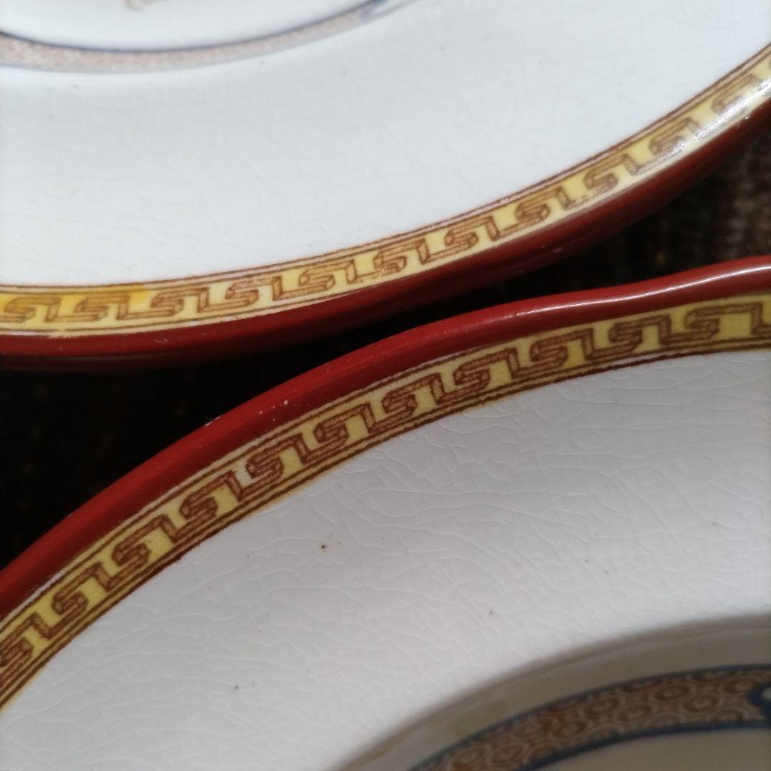 【美品】1900年代初期　スポード　コープランド　アジアンフラワー　スープ皿３枚