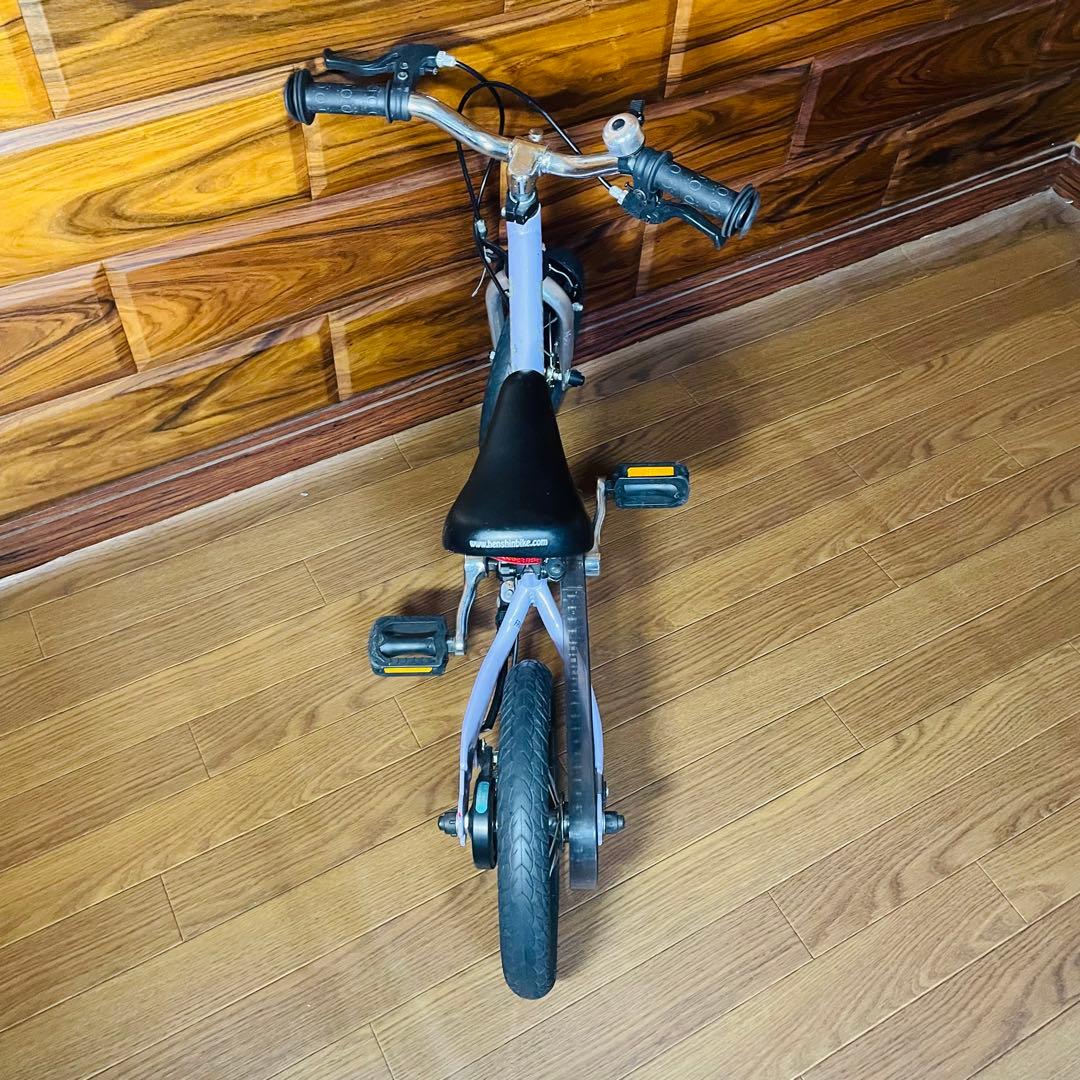 超美品 へんしんバイク2 パープル 12インチ バランスバイク 女の子 自転車