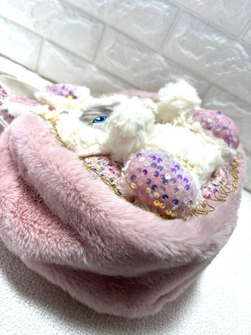 あ*こ様 コヤンイサムチョ　ハンドメイド　ファーバッグ　白　ルミちゃん　うさぎ
