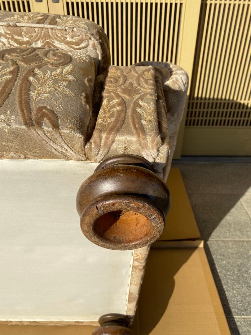 【あーる】【美品】アンティーク　ヴィンテージ　1Pソファー