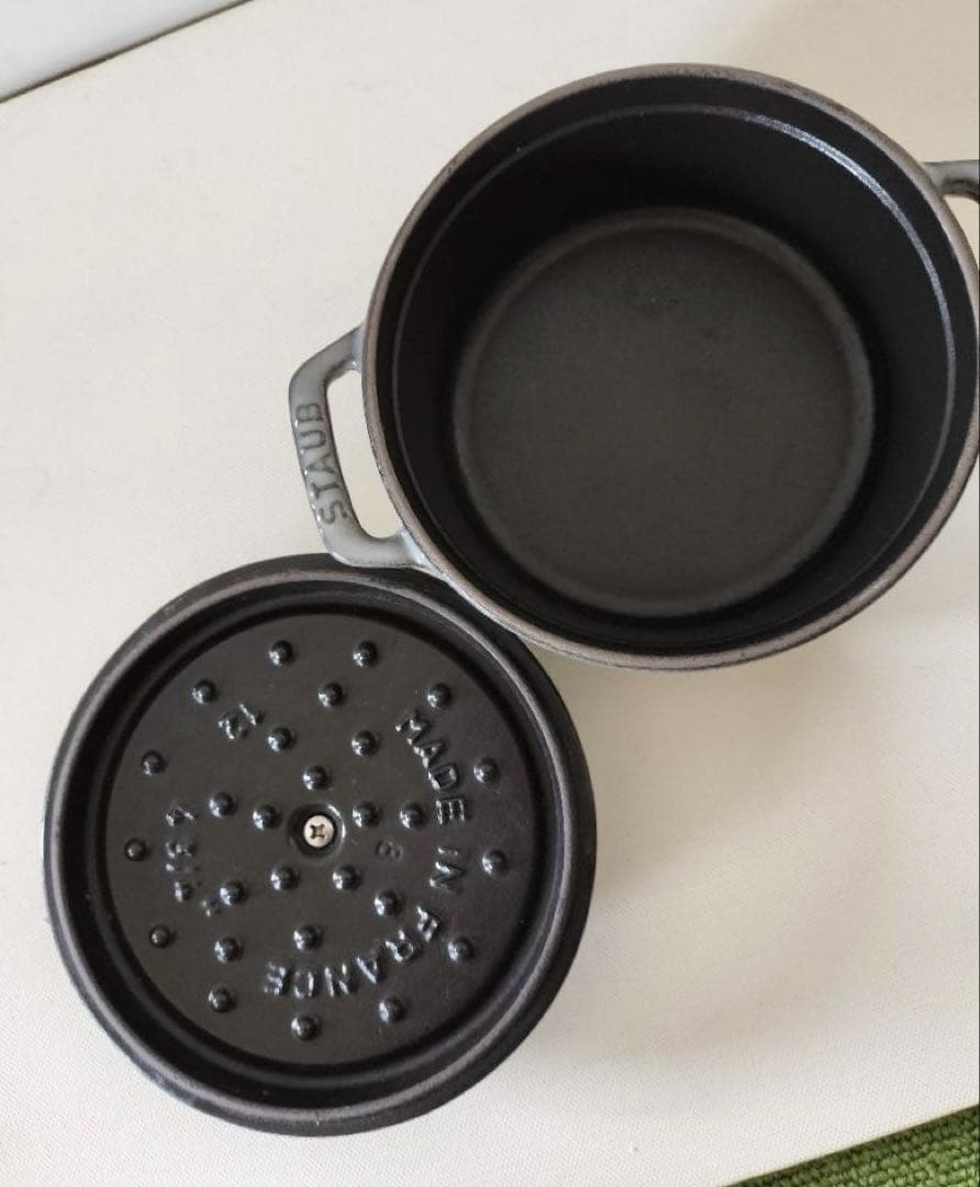 STAUB ピコココットラウンド 鍋 12cm ブラック グレー 2色セット