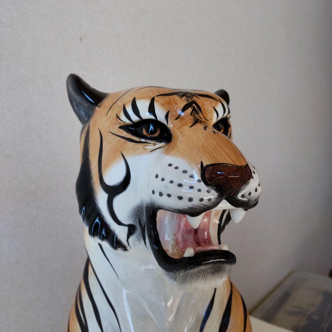 虎　陶器　置物　イタリア製