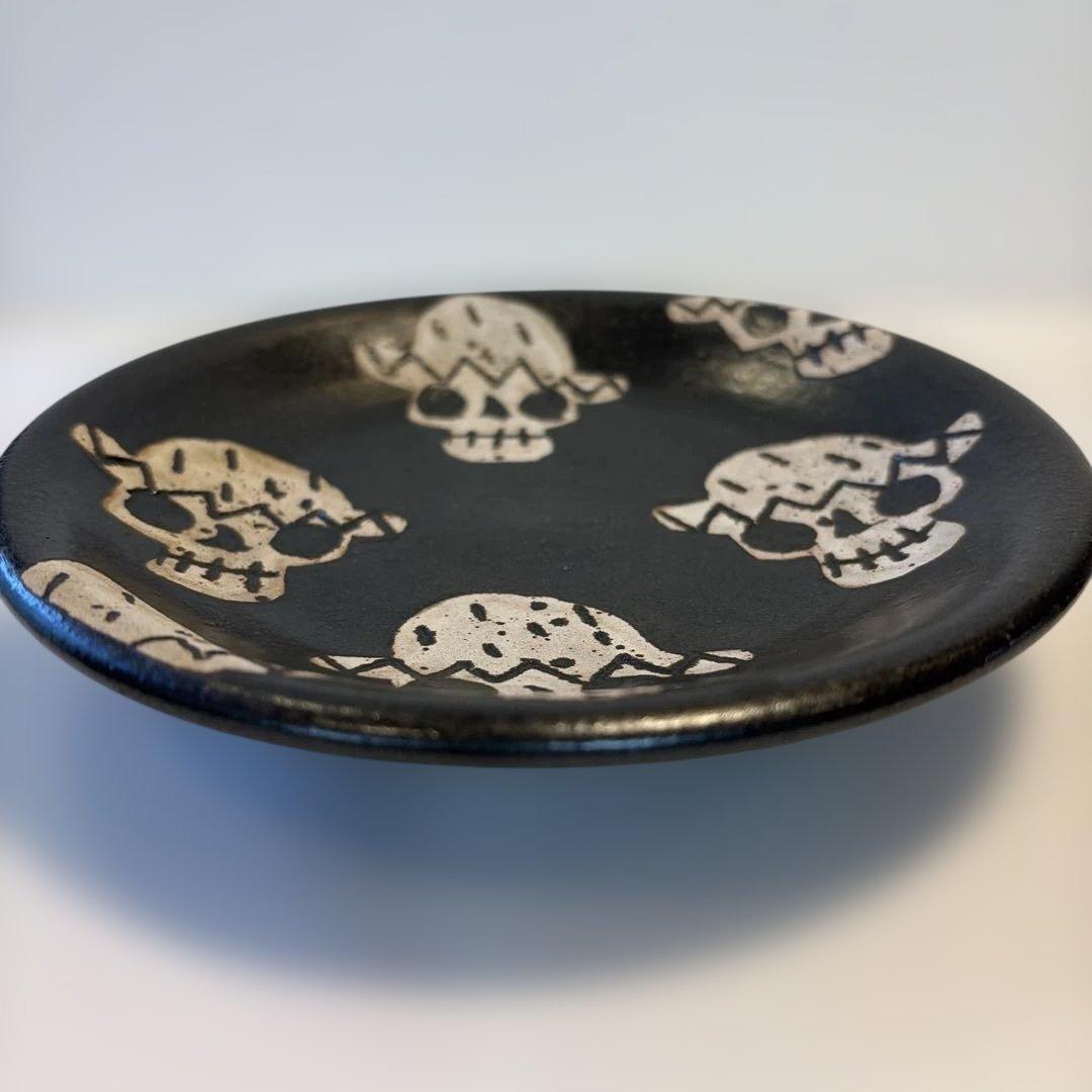 工房十鶴　ドクロとサボテン　カップと皿