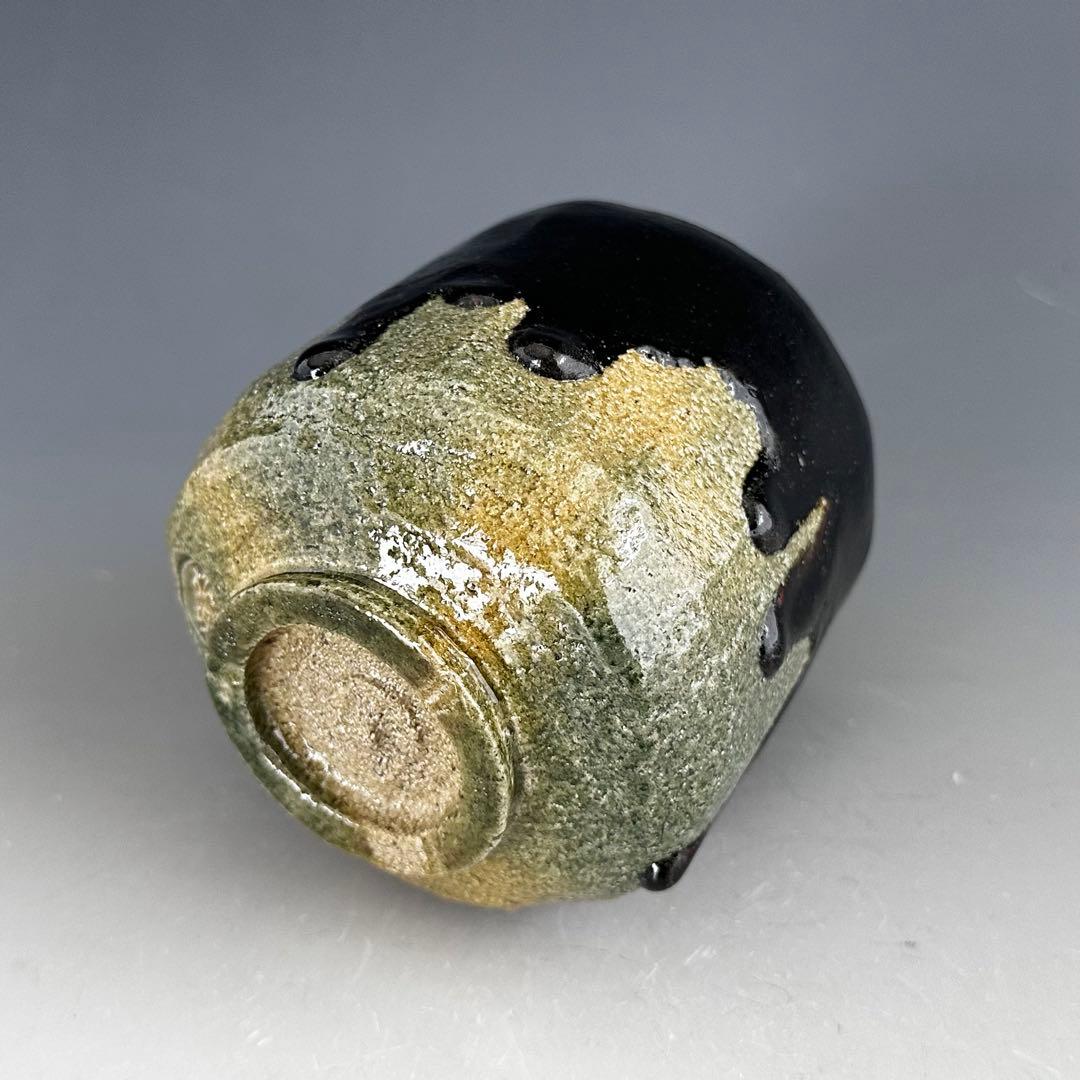 茶道具　黒　筒茶碗　三代　佐々木昭楽　共箱　京都　陶芸　楽焼　冬　抹茶　温かい