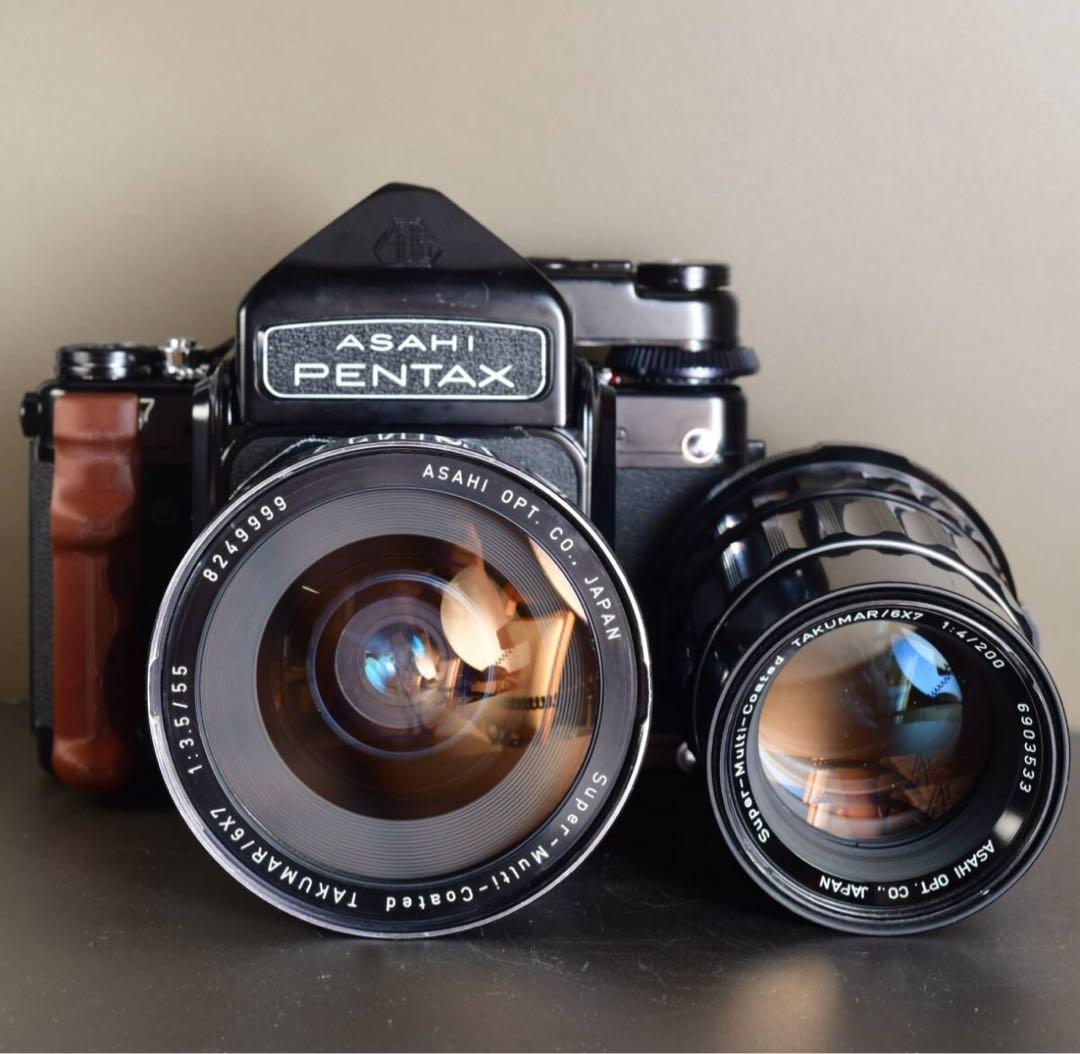 みやび 分解清掃・整備済み 完動品 PENTAX 6×7 レンズ2本付き