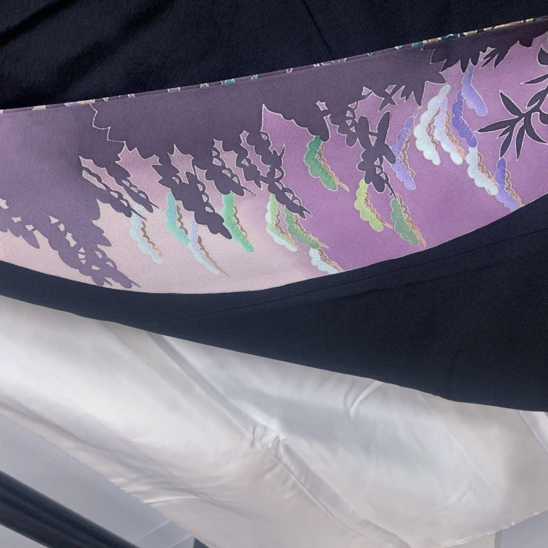 美品　黒留袖　袋帯　￼ ５点フルセット　結婚式　比翼仕立て　礼服　作家物　末広