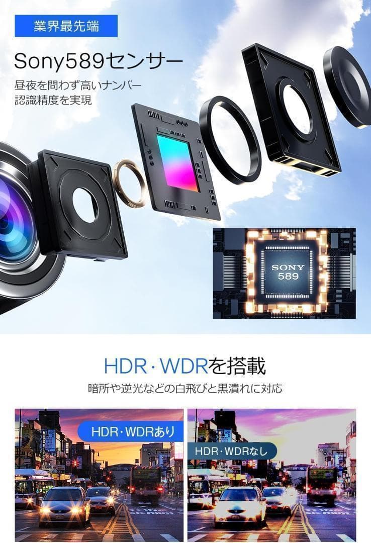 ドライブレコーダー ミラー型 4K 12インチIPS大画面 前後カメラ GPS