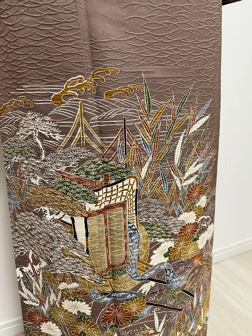 茶色の色留袖着物