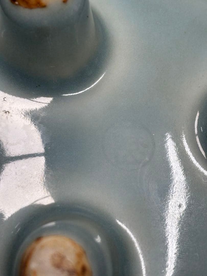 【極美品】諏訪蘇山作 香炉 青磁 三足香炉 純銀 花刻透し火屋 信幸造