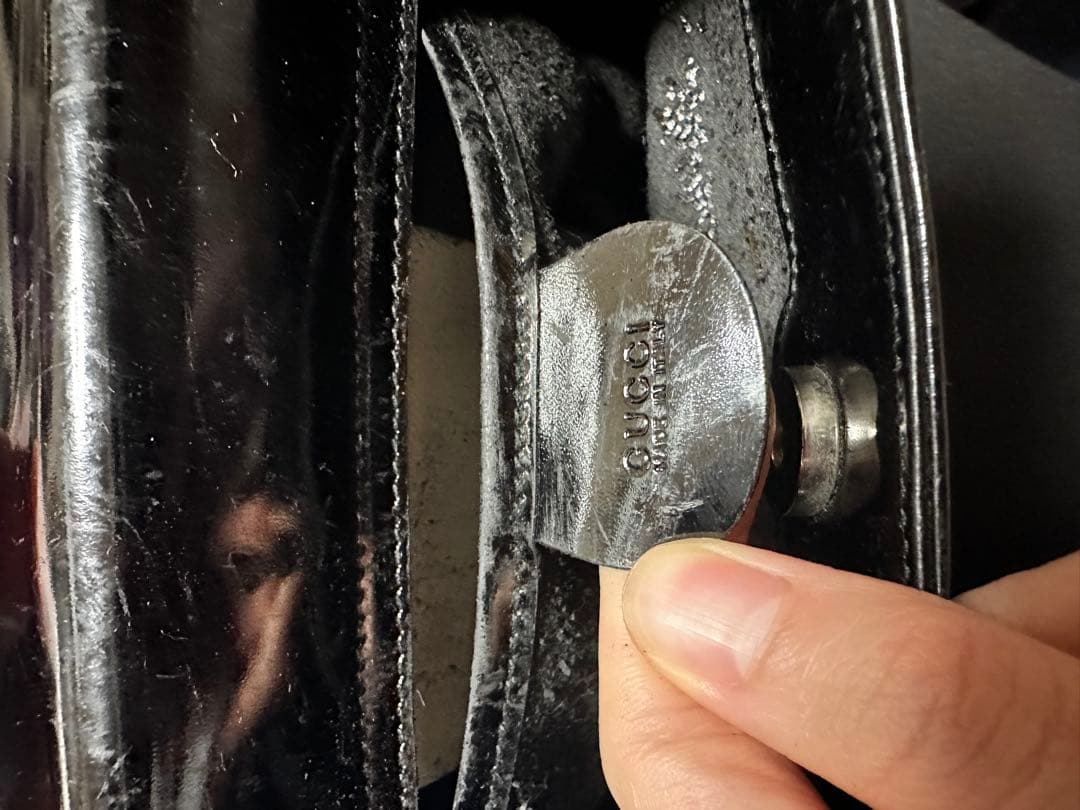 グッチ インターロッキングG ワンショルダーバッグパテントレザー