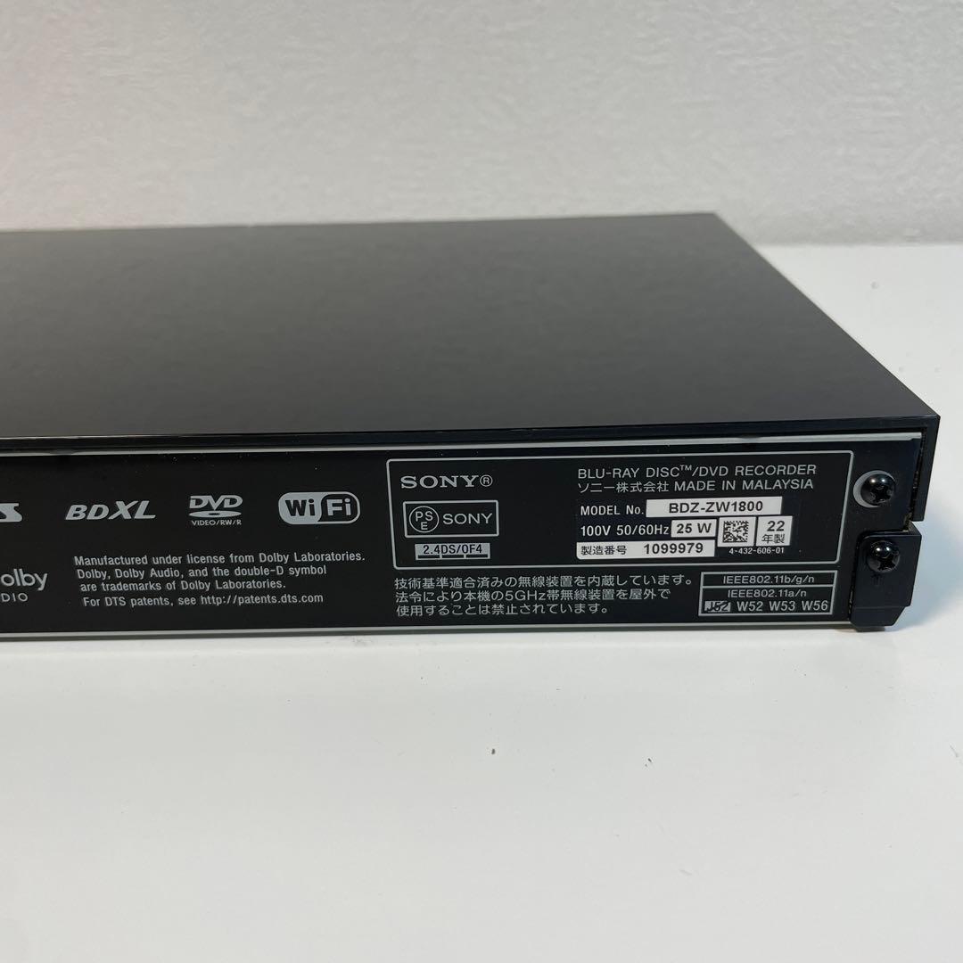 SONY BDZ-ZW1800 1TB ブルーレイ/DVDレコーダー