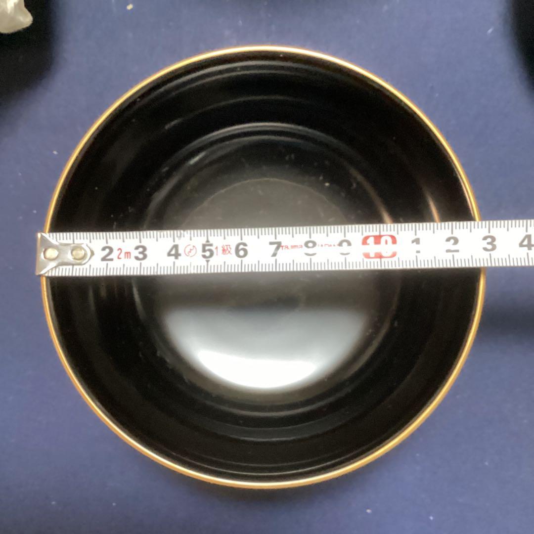 木製金蒔絵笹絵椀　　9客　　　新品未使用　　山中塗