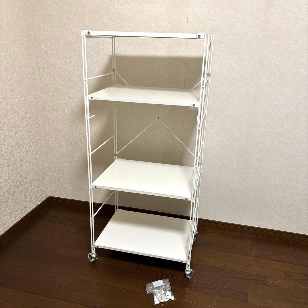 【極美品】無印良品 スチールユニットシェルフ キャスター付