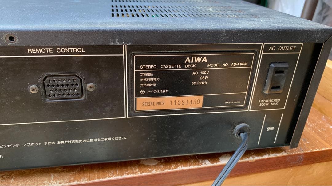 M5998 AIWA アイワ カセットデッキ AD-F90M ジャンク