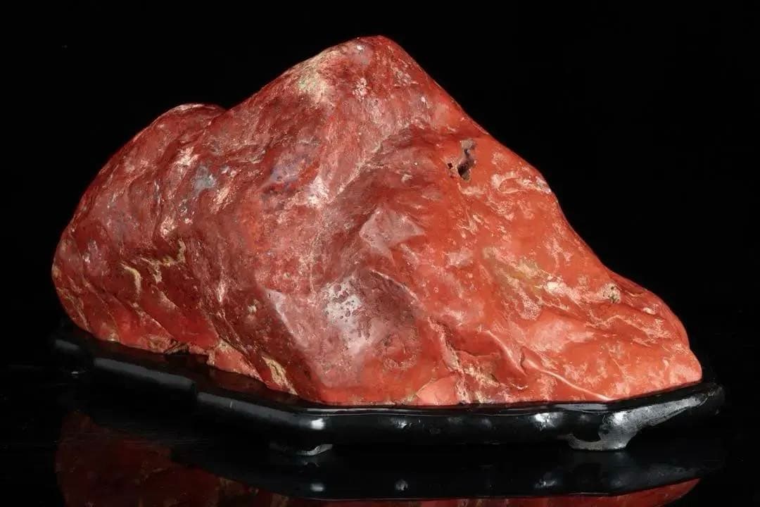 佐渡 赤玉石 赤石 碧玉 鑑賞石 8.7kg 台座付 自然石 ジャスパー 水石