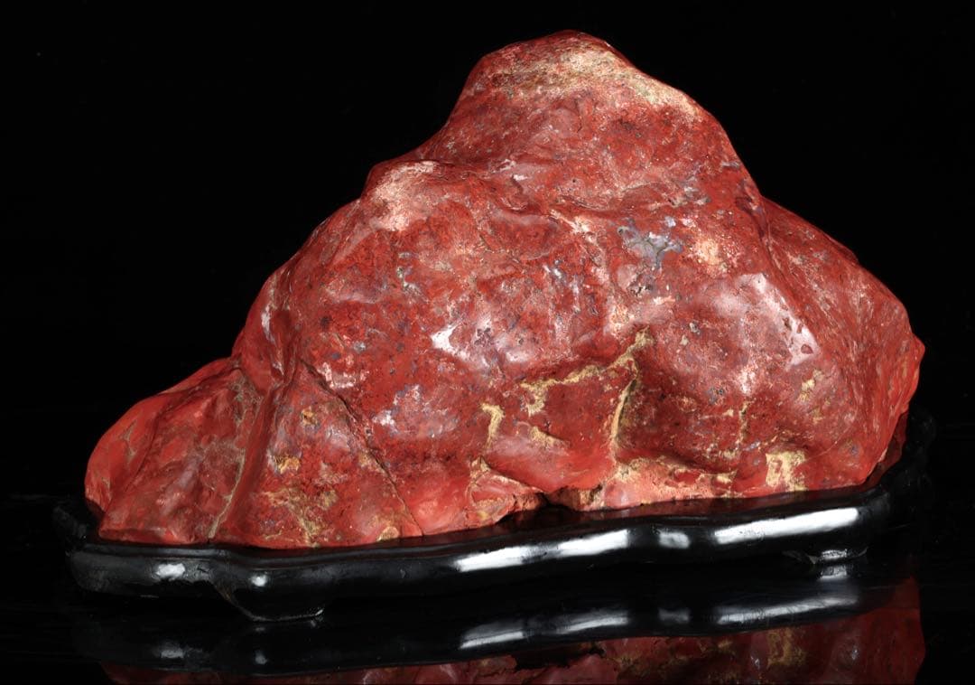 佐渡 赤玉石 赤石 碧玉 鑑賞石 8.7kg 台座付 自然石 ジャスパー 水石