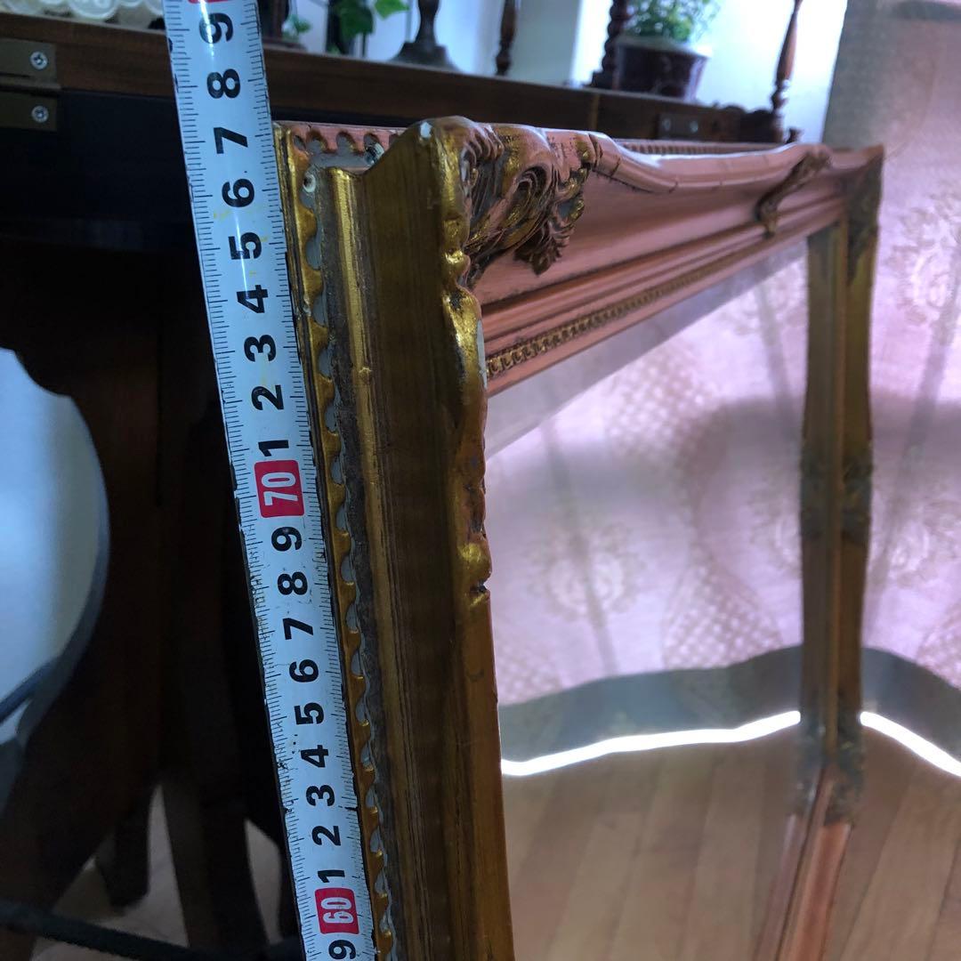 ミラー　アンティーク調　ロココ調　姿見　スタンドミラー　宮殿風　ヨーロピアン風