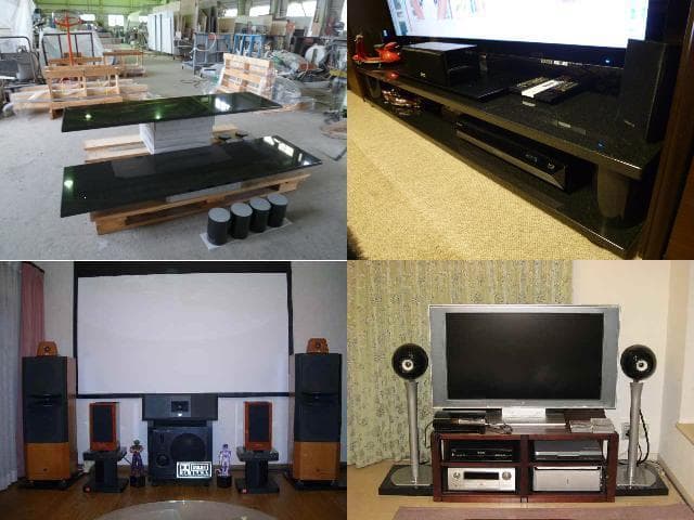 超最高級 天然黒御影石　オーディオボード●350×350×27●5面磨き　特価