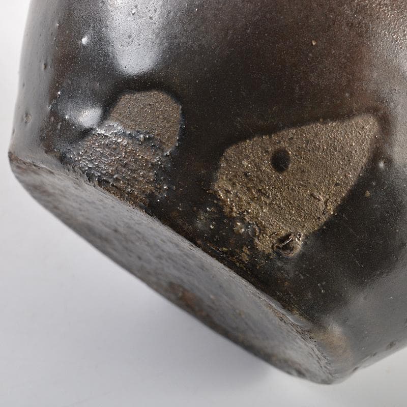 中国　黒釉　小壷　時代箱付　V　R7003