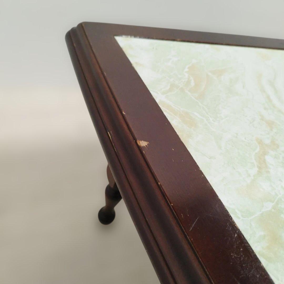 【引取歓迎】アンティーク オールド カリモク センターテーブル 大理石調 レトロ